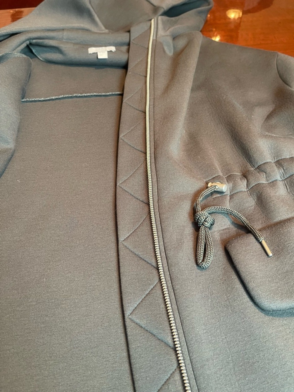 COS Oversized Zip-Up Hoodie Jacket Sz M Gray Cargo Minimalist Quiet Luxury - Picture 10 of 12